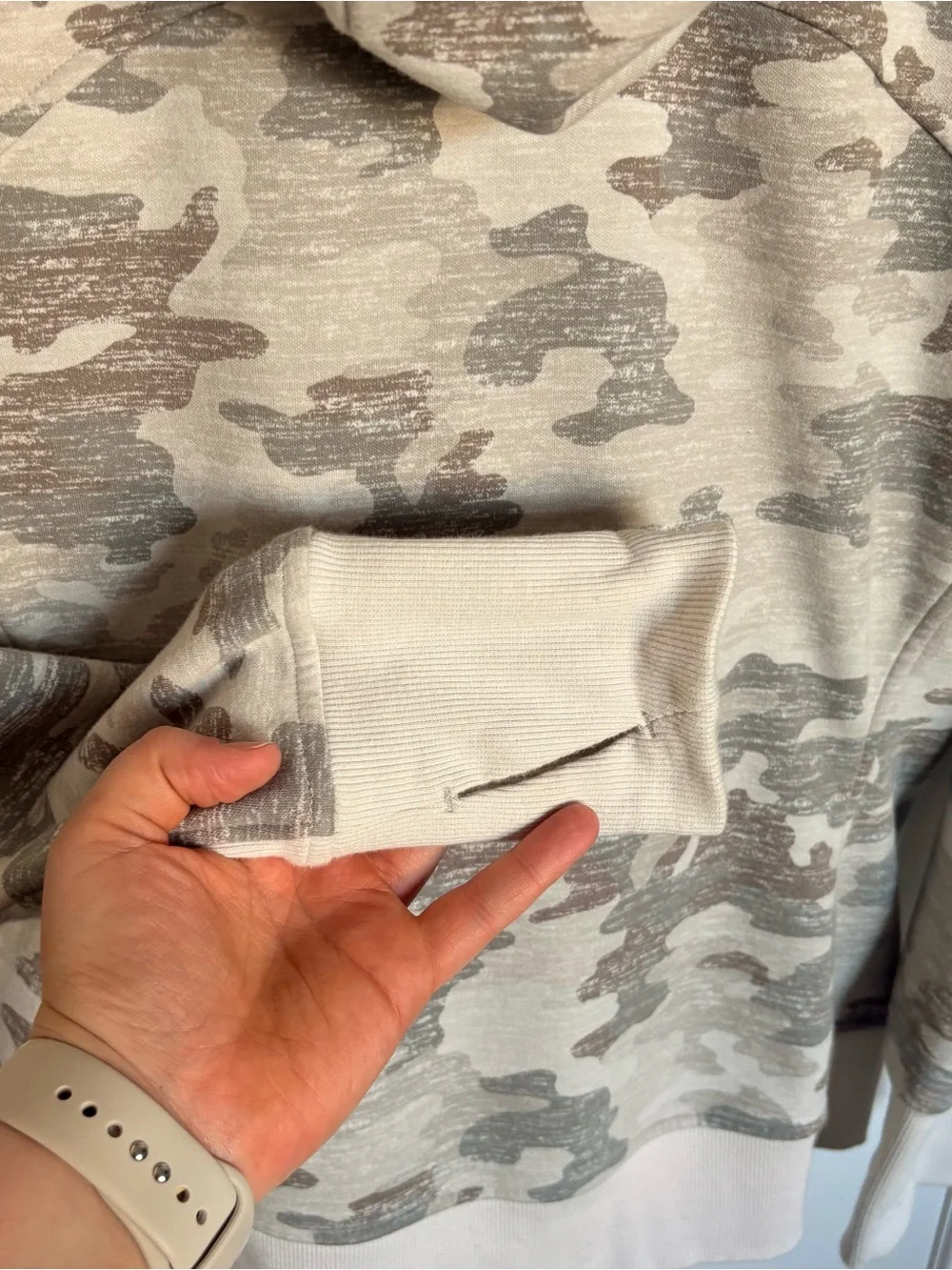 Athleta Triumph Printed Camo Hoodie Sweatshirt Jacket Activewear